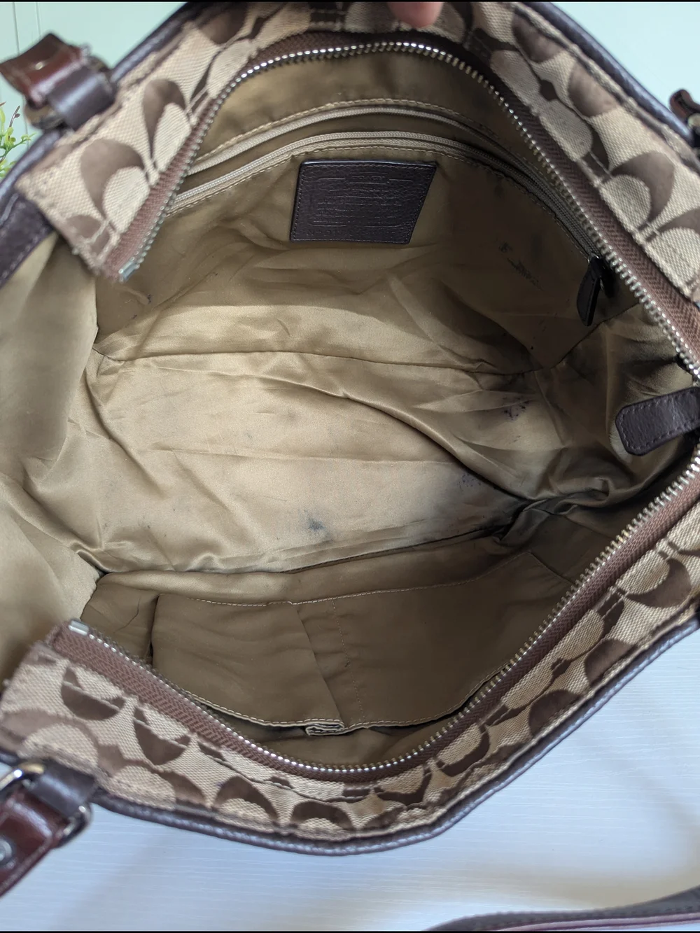 Vintage Coach Soho Pleated Signature Tote Bag